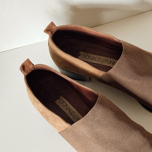 Donald J Pliner Leather Block Heel Loafers - Picture 3 of 9